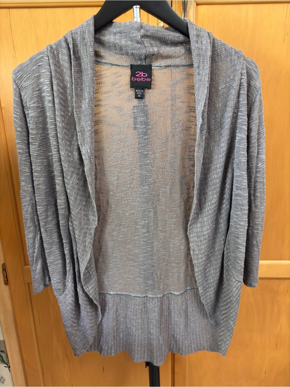 bebe Open-Front Rayon Knit Cardigan Sweater Womens XS